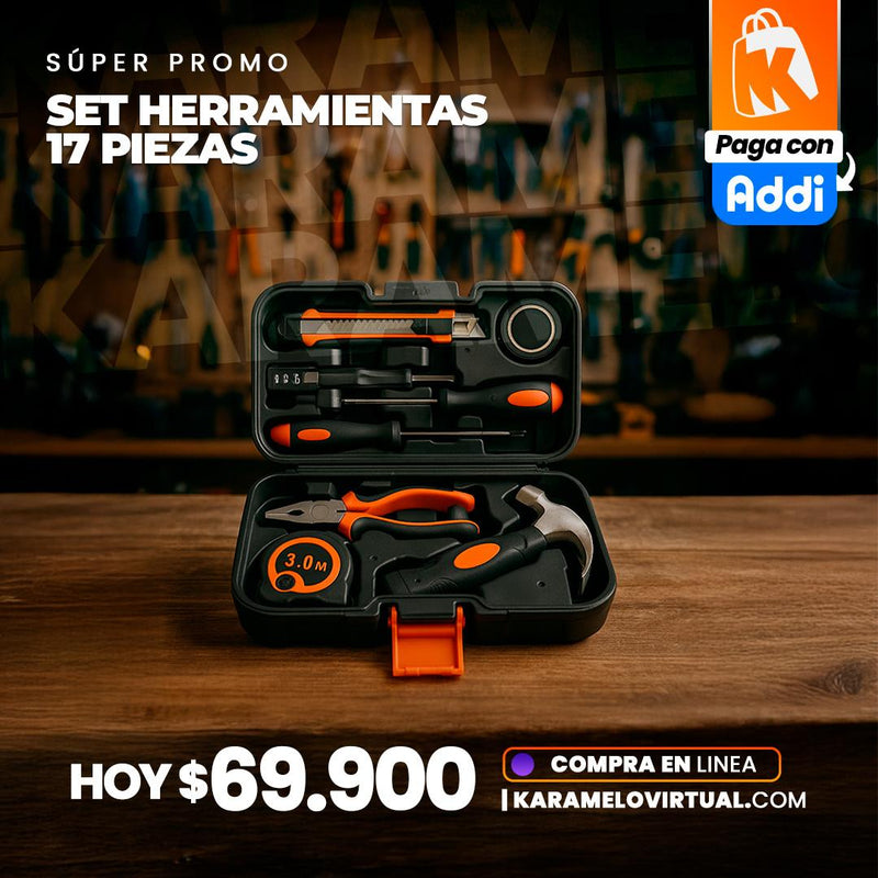 SET HERRAMIENTAS 17 PIEZAS